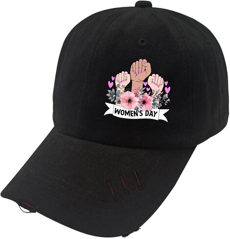 Women's Day Hat for Mens Washed Distressed Baseball Caps Stylish Washed Hiking Hats Cotton in Saudi Arabia