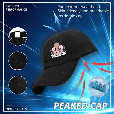 Women's Day Hat for Mens Washed Distressed Baseball Caps Stylish Washed Hiking Hats Cotton in Saudi Arabia