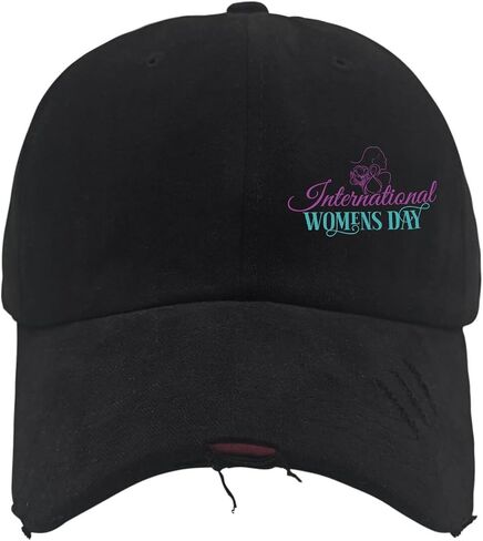 International Women's Day Hat for Men Washed Distressed Baseball Caps Trendy Washed Hiking Hats Breathable in Saudi Arabia