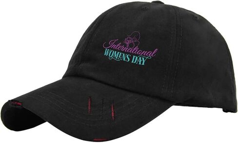 International Women's Day Hat for Men Washed Distressed Baseball Caps Trendy Washed Hiking Hats Breathable in Saudi Arabia