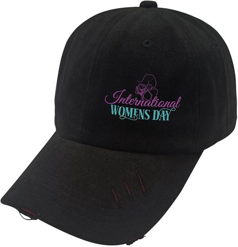 International Women's Day Hat for Men Washed Distressed Baseball Caps Trendy Washed Hiking Hats Breathable in Saudi Arabia
