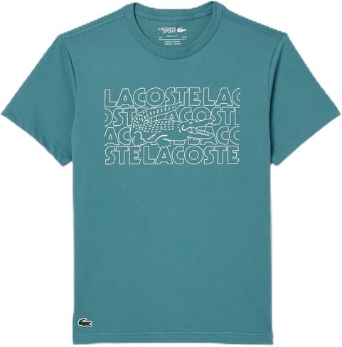 تي شيرت شعار Lacoste Men's Ultra Dry XXL Sport ، الأسود/الكاكي ، 3x-large in Kuwait