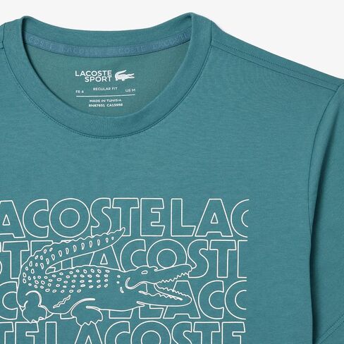 تي شيرت شعار Lacoste Men's Ultra Dry XXL Sport ، الأسود/الكاكي ، 3x-large in Kuwait