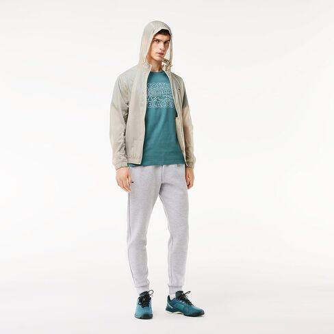 تي شيرت شعار Lacoste Men's Ultra Dry XXL Sport ، الأسود/الكاكي ، 3x-large in Kuwait