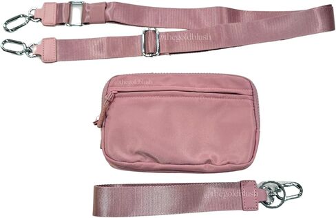 Gold Blush DualMode 2 in 1 Wallet – Nylon Wristlet & Crossbody Bag for Women, Fits Most Smartphones in Saudi Arabia