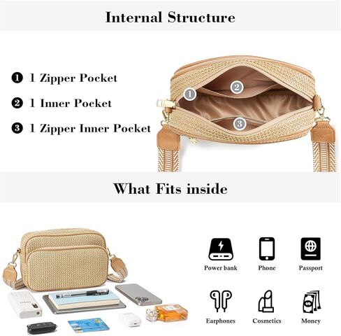 Straw Purse RFID Blocking Summer Purses for Women 2025 Woven Crossbody Bags Small Shoulder Handbags for Beach Travel in Saudi Arabia
