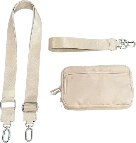 Gold Blush DualMode 2 in 1 Wallet – Nylon Wristlet & Crossbody Bag for Women, Fits Most Smartphones in Saudi Arabia