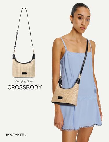 BOSTANTEN Straw Crossbody Bags for Women Raffia Clutch Shoulder Purse Handbags for Beach, Vacation, Daily Use in Kuwait
