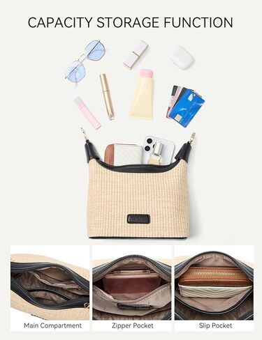 BOSTANTEN Straw Crossbody Bags for Women Raffia Clutch Shoulder Purse Handbags for Beach, Vacation, Daily Use in Kuwait