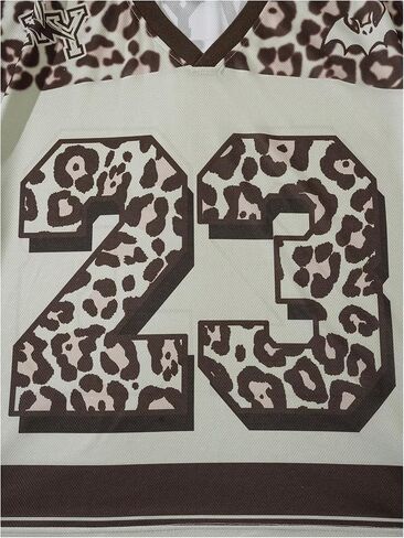 Verdusa Men's Leopard Print Jersey Shirts Number Graphic Tees Vintage Summer T Shirt in Saudi Arabia