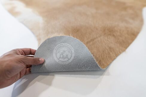 Sunshine Cowhides 100% Genuine Palomino Beige and White Cowhide Rug - Modern Style Animal Skin Rug & Floor Carpet for Living Room, Bedroom, Kitchen & More - Extra Large (6x7-8 Ft.) in Kuwait