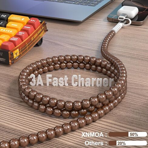 USB C Cable 2 in 1 Multi Charging Cable USB to USB C Beaded Pearls Charger Cable for iPhone 16 15 Plus Pro Max Samsung [MFi Certified] USB to iPhone Cable iPhone Charger Cord for iPhone 14 13 12 11 in Saudi Arabia