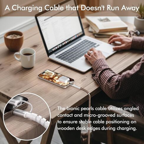 USB C Cable 2 in 1 Multi Charging Cable USB to USB C Beaded Pearls Charger Cable for iPhone 16 15 Plus Pro Max Samsung [MFi Certified] USB to iPhone Cable iPhone Charger Cord for iPhone 14 13 12 11 in Saudi Arabia