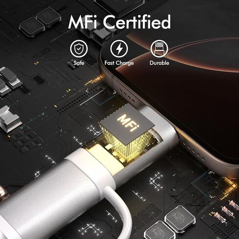 USB C Cable 2 in 1 Multi Charging Cable USB to USB C Beaded Pearls Charger Cable for iPhone 16 15 Plus Pro Max Samsung [MFi Certified] USB to iPhone Cable iPhone Charger Cord for iPhone 14 13 12 11 in Saudi Arabia