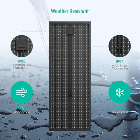 Bifacial 100 Watt Solar Panel, 12V 100W Monocrystalline Solar Panel Panel High Efficiency Module Monocrystalline Technology Work with Charger for RV Camping Home Boat Marine Off-Grid in Saudi Arabia