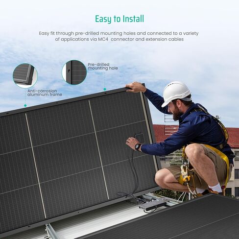 Bifacial 100 Watt Solar Panel, 12V 100W Monocrystalline Solar Panel Panel High Efficiency Module Monocrystalline Technology Work with Charger for RV Camping Home Boat Marine Off-Grid in Saudi Arabia