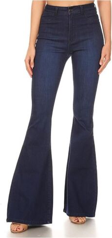 JC JQ High Weist stretcy flared bottom denim by hifashion.la in Saudi Arabia