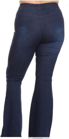 JC JQ High Weist stretcy flared bottom denim by hifashion.la in Saudi Arabia