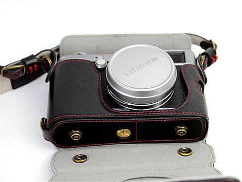 X100 Case ، Bolinus Pu Leather Fullbody Camera Case Cover for Fujifilm Fuji X100 X100S X100T VERTY VELITY + NECK STRAP -COFFEE in Kuwait