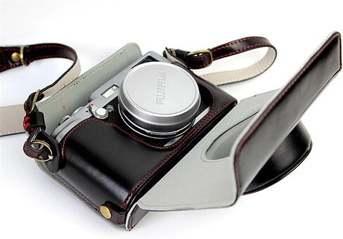 X100 Case ، Bolinus Pu Leather Fullbody Camera Case Cover for Fujifilm Fuji X100 X100S X100T VERTY VELITY + NECK STRAP -COFFEE in Kuwait
