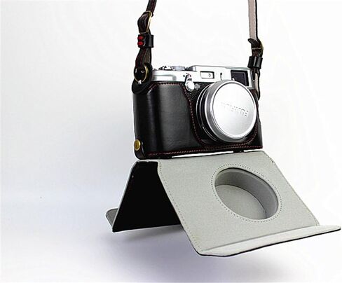 X100 Case ، Bolinus Pu Leather Fullbody Camera Case Cover for Fujifilm Fuji X100 X100S X100T VERTY VELITY + NECK STRAP -COFFEE in Kuwait