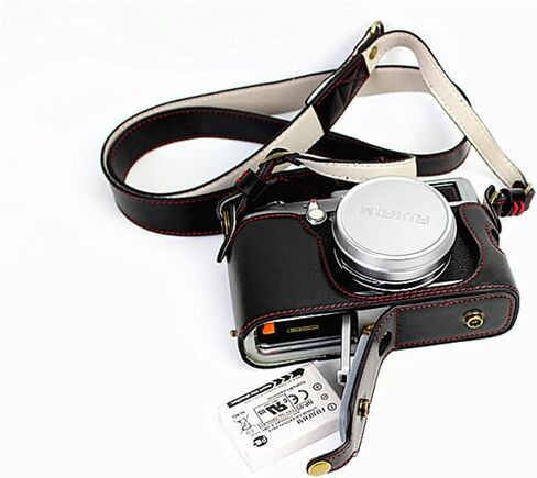 X100 Case ، Bolinus Pu Leather Fullbody Camera Case Cover for Fujifilm Fuji X100 X100S X100T VERTY VELITY + NECK STRAP -COFFEE in Kuwait