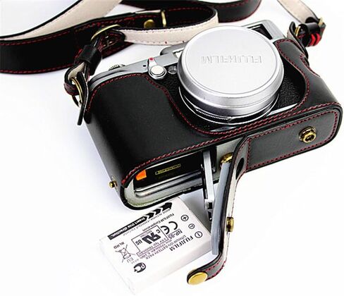 X100 Case ، Bolinus Pu Leather Fullbody Camera Case Cover for Fujifilm Fuji X100 X100S X100T VERTY VELITY + NECK STRAP -COFFEE in Kuwait