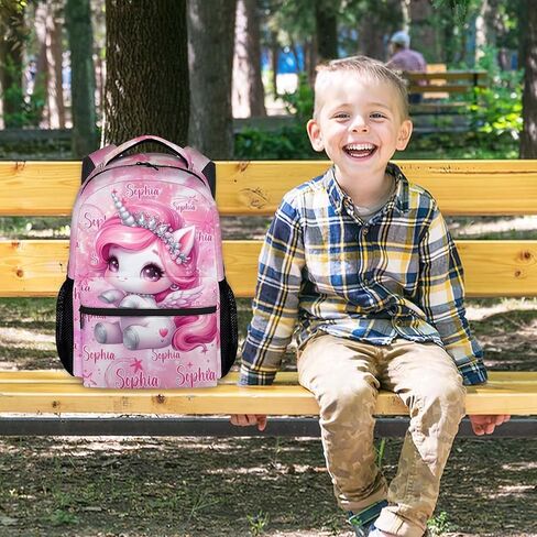 Personalized Backpack - Unicorn Backpack for Girls - Custom Kids School Bag with Name - 17 Inch Customized Toddler Bookbag for Preschool Elementary in Kuwait