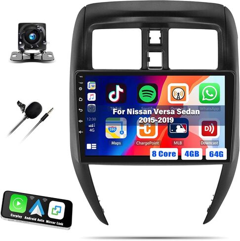 [2+ 64G] Sterroid 13 Car Stereo لـ Nissan Versa Sedan 2015-2019 مع Carplay و Android Auto ، 10.1 بوصة راديو شاشة تعمل باللمس مع رابط المرآة Bluetooth FM/RDS WiFi GPS+ كاميرا احتياطية in Saudi Arabia