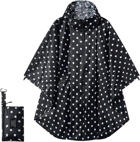 Hooded Rain Ponchos for Adult - Rain Coat and Rain Jacket with Waterproof Pocket and Zipper in Saudi Arabia