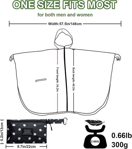 Hooded Rain Ponchos for Adult - Rain Coat and Rain Jacket with Waterproof Pocket and Zipper in Saudi Arabia