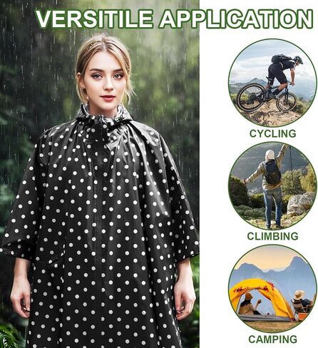Hooded Rain Ponchos for Adult - Rain Coat and Rain Jacket with Waterproof Pocket and Zipper in Saudi Arabia