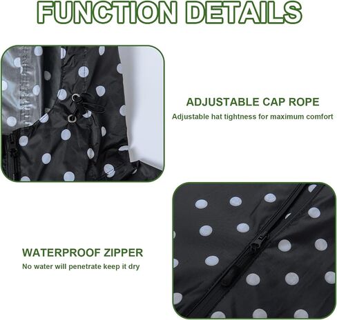 Hooded Rain Ponchos for Adult - Rain Coat and Rain Jacket with Waterproof Pocket and Zipper in Saudi Arabia