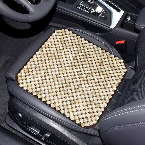 ​Four Seasons Natural Wood Beaded Car Seat Cushion, Auto Ventilated Breathable Seat Cushion, Seat Pad Mat Comfy Cool Massage Car Seat Cushion with Non-Slip pad for Truck, RV, Pickup in Saudi Arabia