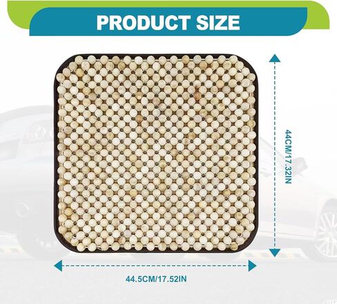 ​Four Seasons Natural Wood Beaded Car Seat Cushion, Auto Ventilated Breathable Seat Cushion, Seat Pad Mat Comfy Cool Massage Car Seat Cushion with Non-Slip pad for Truck, RV, Pickup in Saudi Arabia