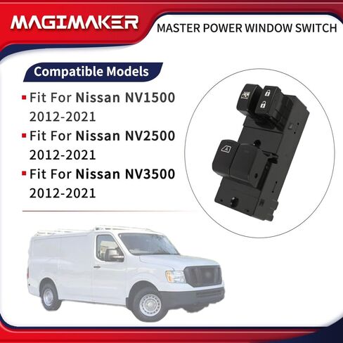 Driver Door Power Master Window Switch 25401-1PA0C Compatible with Nissan NV1500 NV2500 NV3500 2012-2021 in Saudi Arabia