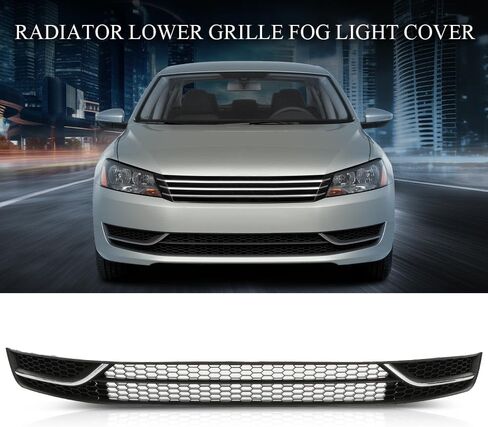 G-PLUS Front Bumper Lower Grille & Fog Light Bezel Compatible with Volkswagen Jetta Sedan 2011-2014 Black (NOT Fit any Wagon Models) 5C6853671RYP, 5C68536659B9, 5C68536669B9, VW1036120 Chrome Grill in Saudi Arabia