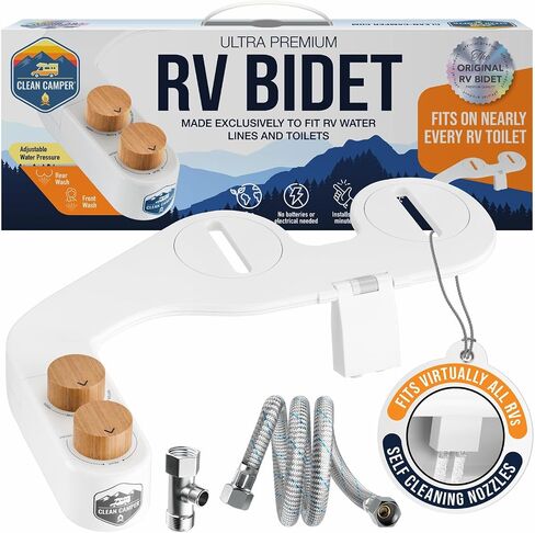 الأصلي RV Bidet التنظيف الذاتي الفوهات المزدوجة | تصميم غير كهربائي ، عكسه | تسهيل التثبيت ، RV Waterline متوافق | ضغط الماء اللطيف القابل للتعديل | صديقة للبيئة in Saudi Arabia