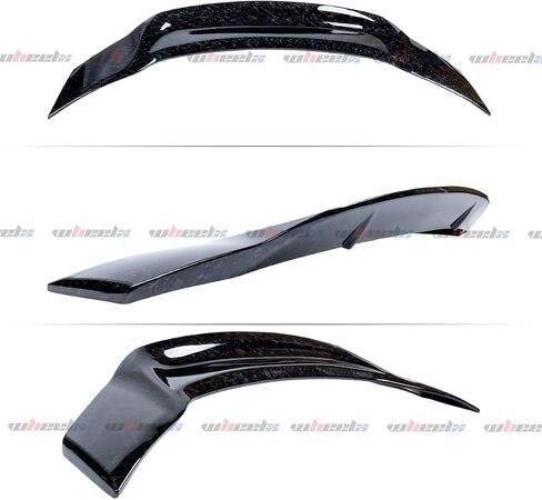 Rear Spoiler Compatible with 2010-2016 Genesis 2 Door Coupe, R Style Duckbill Trunk Exterior High Kick Tail Deck Lid Splitter Wing Lip (Glossy Forged Carbon Fiber Pattern) in Saudi Arabia