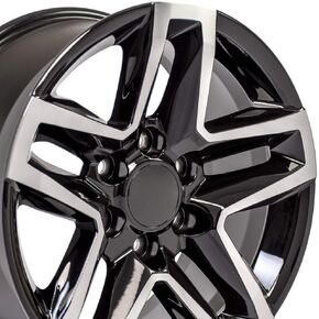 OE Wheels CV34B 18 بوصة حافة يناسب Silverado 1500 Trail Boss Style 6x139.7 18x8.5 Gloss Black Machined - Hollander 5911 (1) in Saudi Arabia
