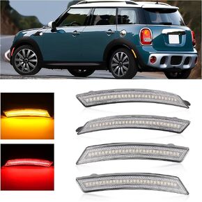 HECASA LED Side Marker Light Compatible with 2007-2015 Mini Cooper R55 R56 R57 R58 R59 R60 R61, Fender Bumper Lamps 4Pcs Clear Lens White LED, Clubman Hatch Convertible Coupe in Saudi Arabia