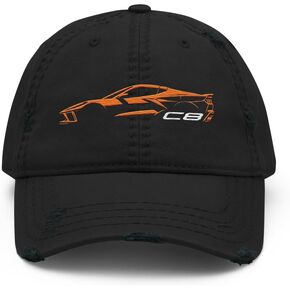 2024 Sports Car C8 dad hat for Corvette Drivers Amplify Orange Minimalist Silhouette Distressed Cap in Kuwait