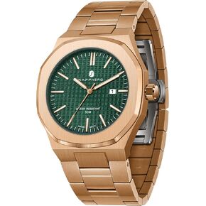 SAPPHERO Men Watches Octagonal Stainless Steel Quartz Fashion Business Men's Watch 50 Meter Water Resistant Analog Movement Multifunction Dials Classic Gifts for Men in Saudi Arabia