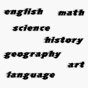 Black School Subject Folder Labels Bumper Sticker Vinyl Decal 5" in Kuwait