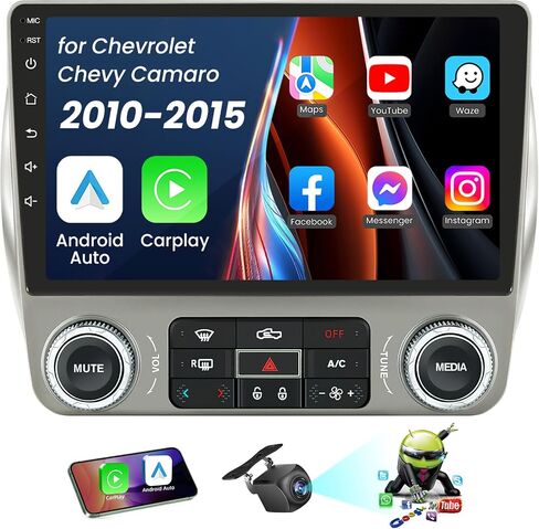 Car Radio for Chevrolet Chevy Camaro Radio 2010-2015: Carplay Android Auto Stero with1280*800 Touchscreen Support GPS FM RDS Bluetooth SWC 1080P Camera in Saudi Arabia
