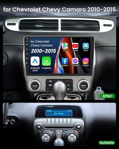 Car Radio for Chevrolet Chevy Camaro Radio 2010-2015: Carplay Android Auto Stero with1280*800 Touchscreen Support GPS FM RDS Bluetooth SWC 1080P Camera in Saudi Arabia