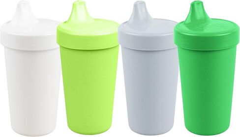 Re-Play Spill-Proof Sippy Cups for Toddlers - Kids Reusable 10 Oz Set of 4, Dishwasher & Microwave Safe, Made in USA, True Blue in Saudi Arabia