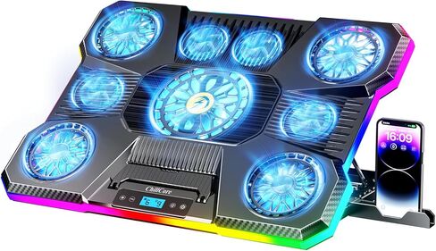 ChillCore RGB Gaming Laptop Cooling Pad with 5.5" Turbo Fan, Rapid Cooling for 15.6-19.3" Laptops, Variable Speed Control, 7 Adjustable Heights - K1 5V RGB in Saudi Arabia