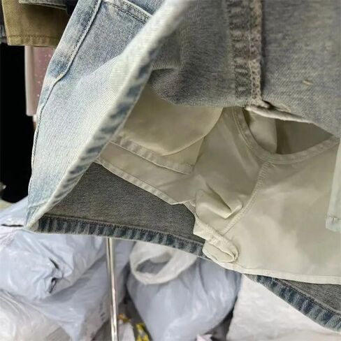 نساء عتيقة عالية الخصر A-LINE SKIRM SKIRT RHINESTONE تفاصيل جيب الحاجز المنحوت in Kuwait