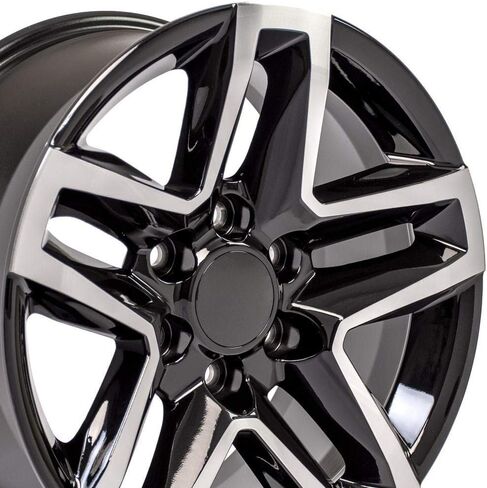 OE Wheels CV34B 18 بوصة حافة يناسب Silverado 1500 Trail Boss Style 6x139.7 18x8.5 Gloss Black Machined - Hollander 5911 (1) in Saudi Arabia
